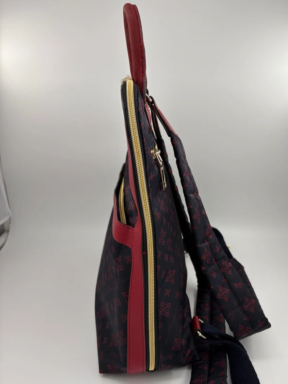 Navy Backpack with Red Trim